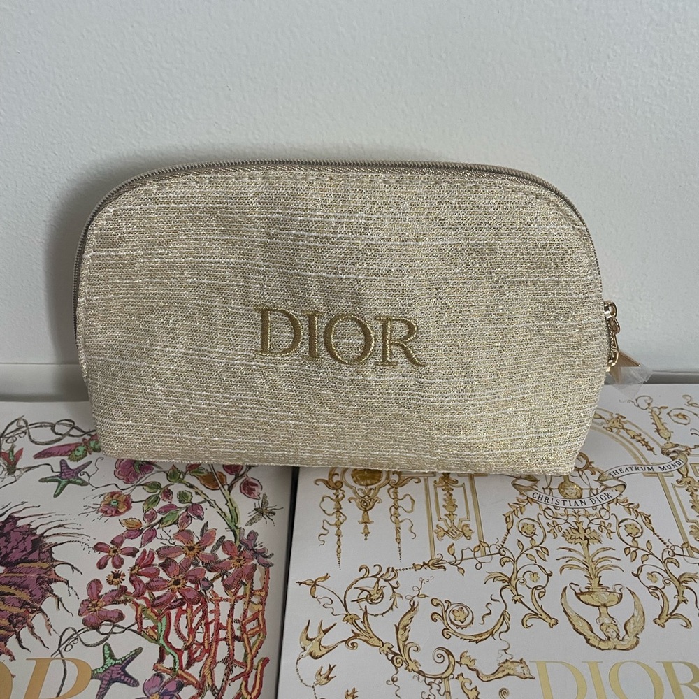 Dior Shimmering Gold Cosmetic Bag